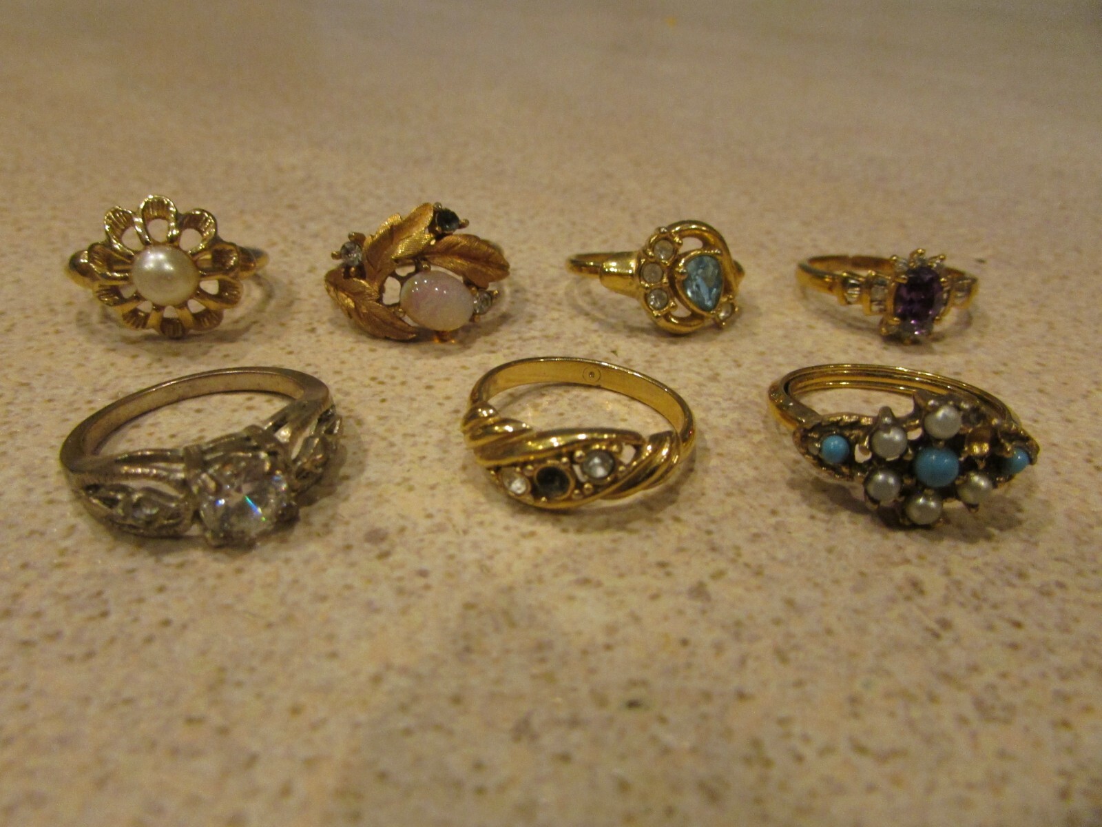 7 vintage Avon rings eBay