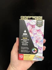 Arteza Watercolor Paint Pastel Colors Half-Pans, 12pc SEALED