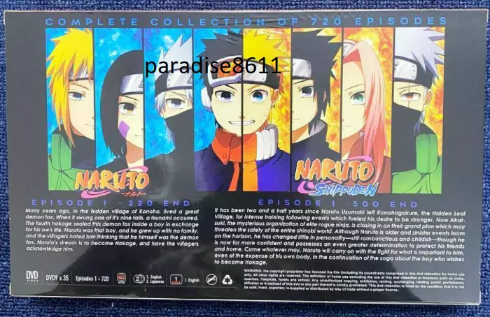 Naruto & Naruto Shippuden Complete Series Ep 1-720End DVD Anime  Complete ENGLISH