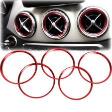 5x Red Air Vent Outlet Ring Cover Trim For Mercedes Benz A180 A200 A220 A250