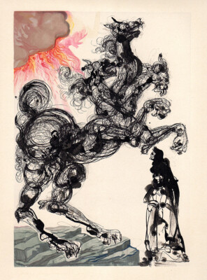 Amazing 1960 SALVADOR DALI Authentic Divine Comedy Woodcut