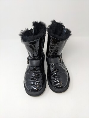 UGG Australia Blaise Black Patent Short Leather Boots Size US