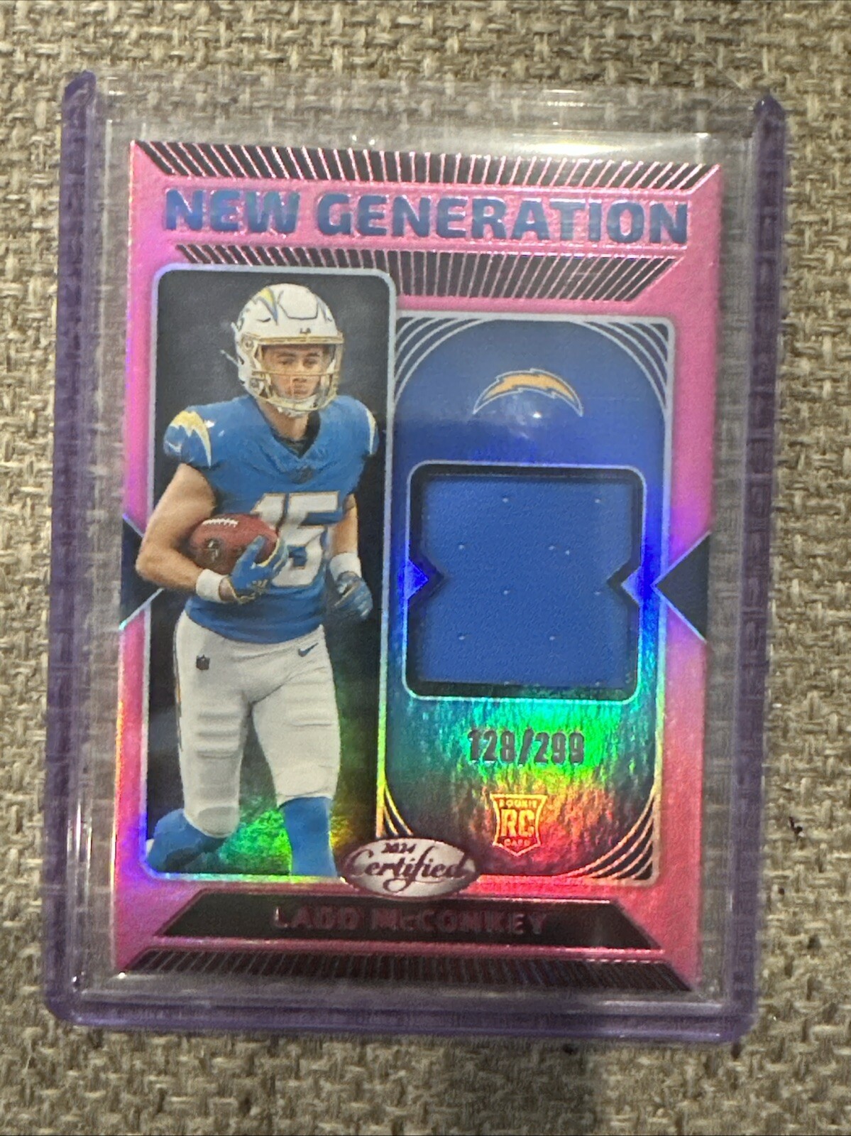 Ladd McConkey Panini Certified New Generation Jerseys Mirror #NGSLMY Pink
