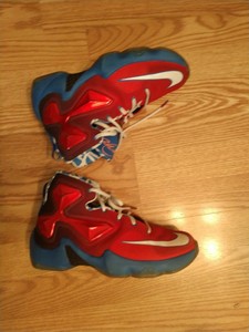 red and blue lebrons