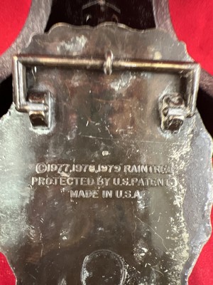 VINTAGE 1978 RACOON 3.5 COMMEMORATIVE RAINTREE BELT BUCKLE  display picture 2