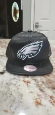 PHILADELPHIA EAGLES~MITCHELL & NESS BRIAN DAWKINS SNAPBACK HAT (LEATHER TYPE)