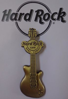 Hard Rock Cafe Pin Kona 3D Guitar Series Gold 2007