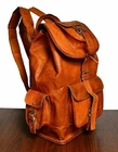 Genuine Vintage Handmade 100% Leather Backpack Rucksack travel Bag For Women's