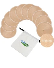 10 Bamboo Nursing Breast Nipple Pads Washable Pads with Wash Bag Leak-Proof