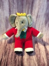 Gund Babar the Elephant Plush Vintage 1988 Macys 15" Stuffed Animal Red Suit
