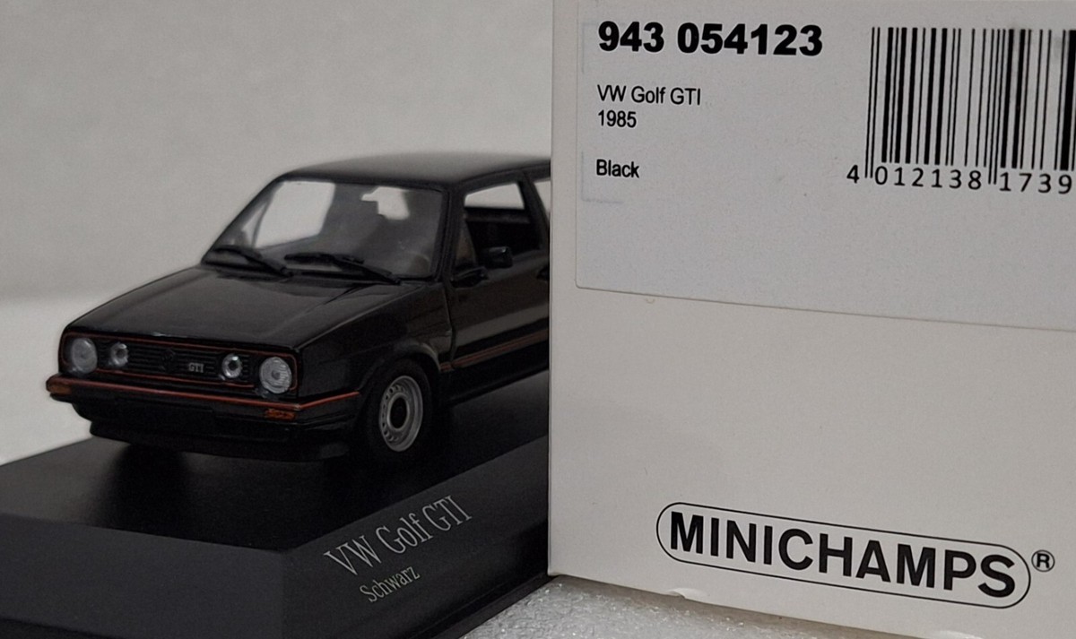3) VW Volkswagen Golf II GTI 1985 Black 1:43 Minichamps 943054123