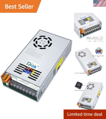 Adjustable DC 0-12V 40A Power Supply with Dual Display for Lab and DIY Projects