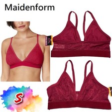 NWT Maidenform Women's S All Over Lace Triangle Bralette DMSLTB Red