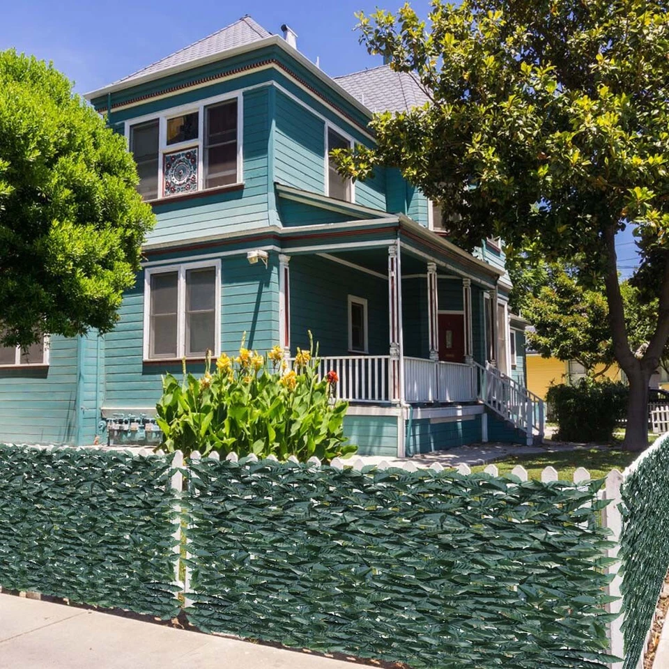 4ft Artificial Faux Ivy Leaf Privacy Fence Screen Hedge Mesh Panel Home Decor D - Image 4 of 4