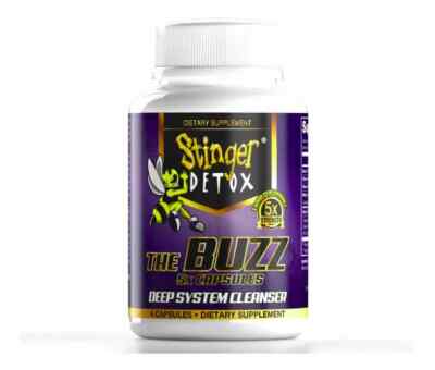 Stinger Detox 5x Buzz Capsule 4ct Whole Body Deep System Cleaner Capsules