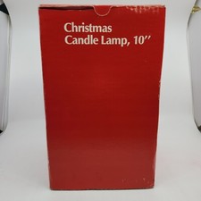 Lampada candela uragano ceramica vetro Nikko vintage modello albero di Natale 10" H