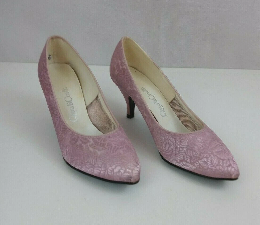 Pink floral clearance court shoes