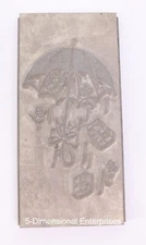 KINGSLEY Hot Foil Machine UMBRELLA EMBLEM - LARGE 3 3/16" x 1  1/2" Die Plate