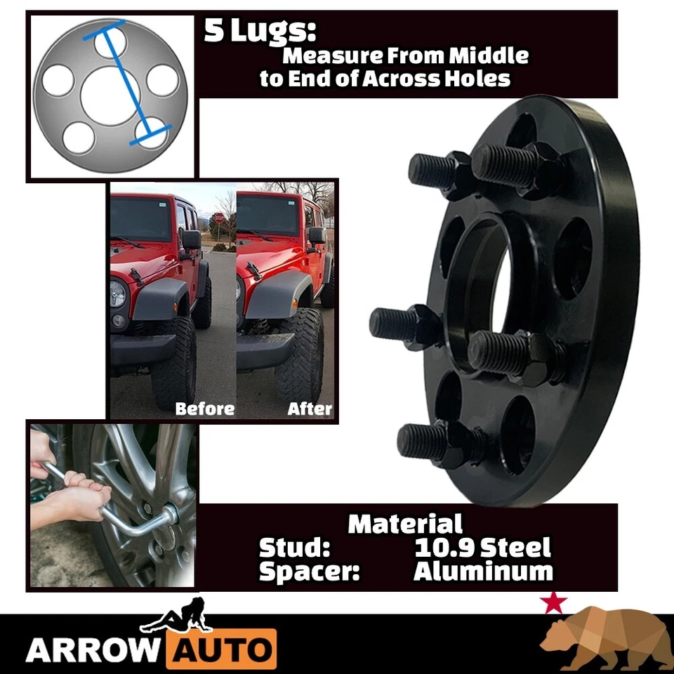 4x 15mm 5x120mm Hub Centric Adapter Spacer Fit Regal/CTS/Camaro/Impala/Malibu — 第 2/4 张图片