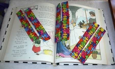 BOOKMARKS~"PUZZLE PIECES"~Children~Set Of 3~Fabric~Reversible~Washable~NEW