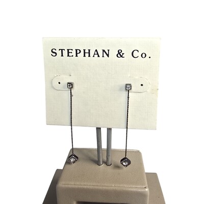 Stephan & Co Women's Trendy Gunmetal Plated Rhinestone Dangle Pierced Earrings