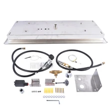 Stainless Steel Rectangular Fire Pit Pan Fire Pit Burner Kit with H-Burner