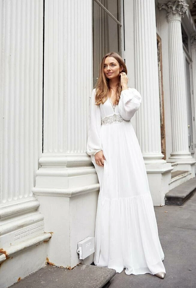 French Connection Cari Sparkle Dress Wedding Maxi Embellished