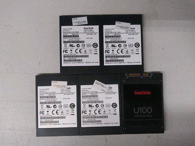 Lot Of 5 SanDisk U100 16GB SSD SATA 2.5'' HP P/N 680675-001/688328-001
