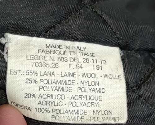 Levis Padded Wool Grey Black Mens Vintage Coat Jacket Size Xl 90s Italy Made - Picture 11 of 11