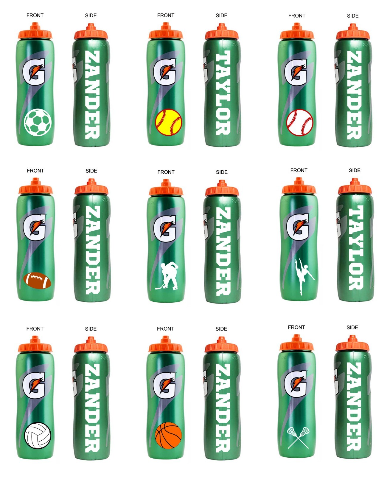 Gatorade water bottle personalized custom baseball soccer hockey team party gift