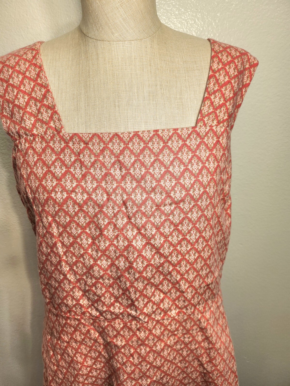 Gap Orange Multicolor Pattern Sleeveless Linen Dr… - image 2