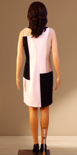 CALVIN KLEIN size 8 black/white/beige sleeveless sheath dress poly/span DC only - Picture 5 of 10