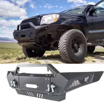 Front Bumper w/ LED Spotlights & Winch Plate Fit Toyota Tacoma 05-15 2nd Gen