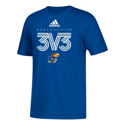 Kansas Jayhawks NCAA Adidas Crazy Explosive 3V3 Men's Blue T-Shirt