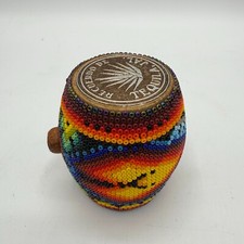 Pieza publicitaria de arte popular mexicano huichol barril “Recuerdo de tequila” - ¡Raro!