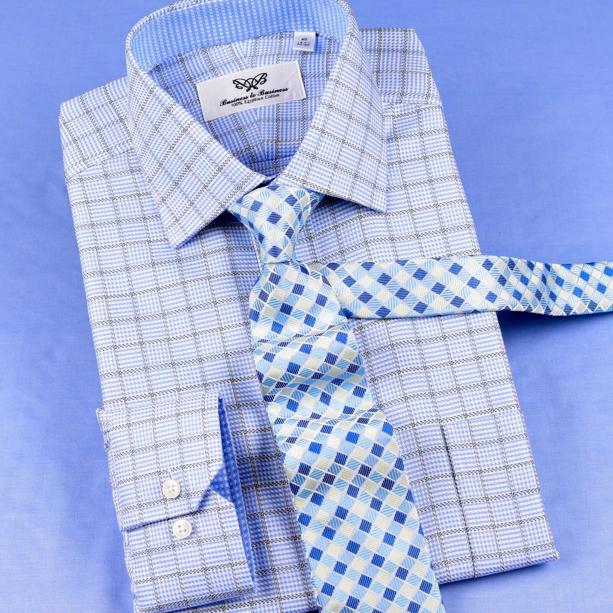 mens light blue check shirt