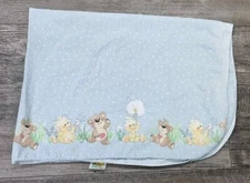 Gerber Little Suzy's Zoo Receiving Blankets Witzy & Boof Baby Nursery Blue READ!