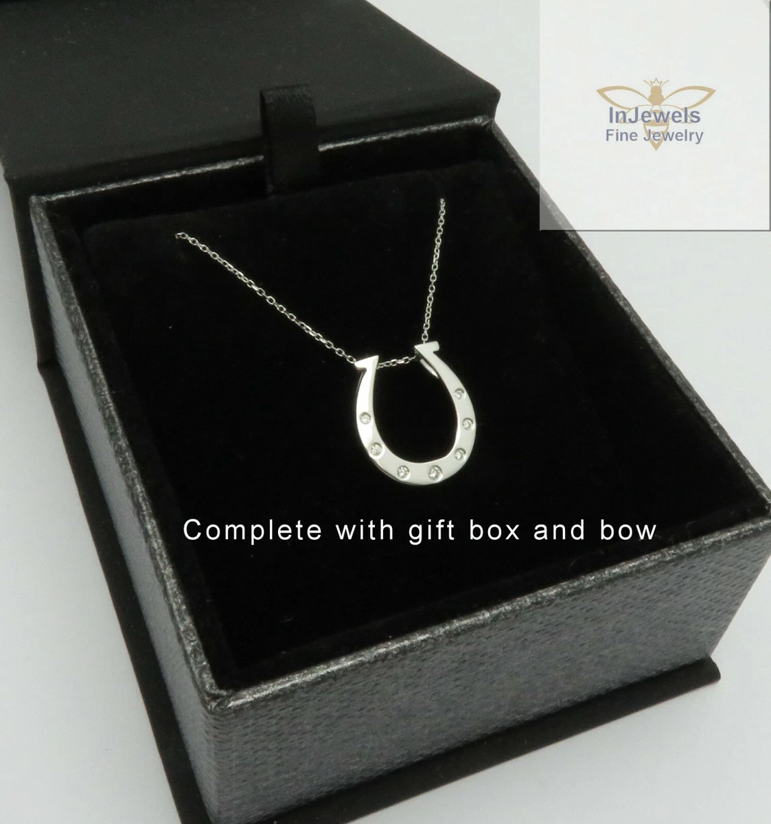 Diamond Horseshoe Natural White Gold Fine Necklaces Diamond Horseshoe Natural White Gold Fine Necklaces