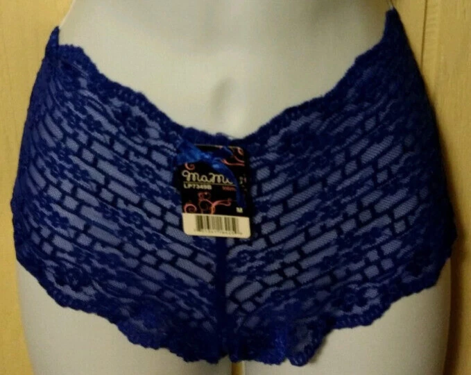 Paquete de 4 pantalones cortos MAMIA íntimos para mujer rojo azul aguamarina negro encaje diario niño talla M Foto 3 de 4