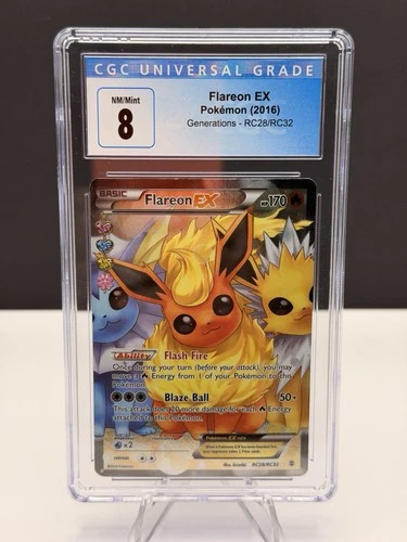 Pokémon TCG Flareon EX Full Art Holo Radiant Collection RC28/RC32 CGC 8