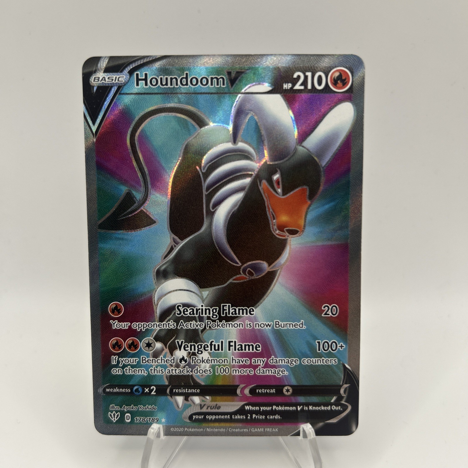 Pokemon TCG Houndoom V 178/189 Swsh03: Darkness Ablaze Full Art Holo UR