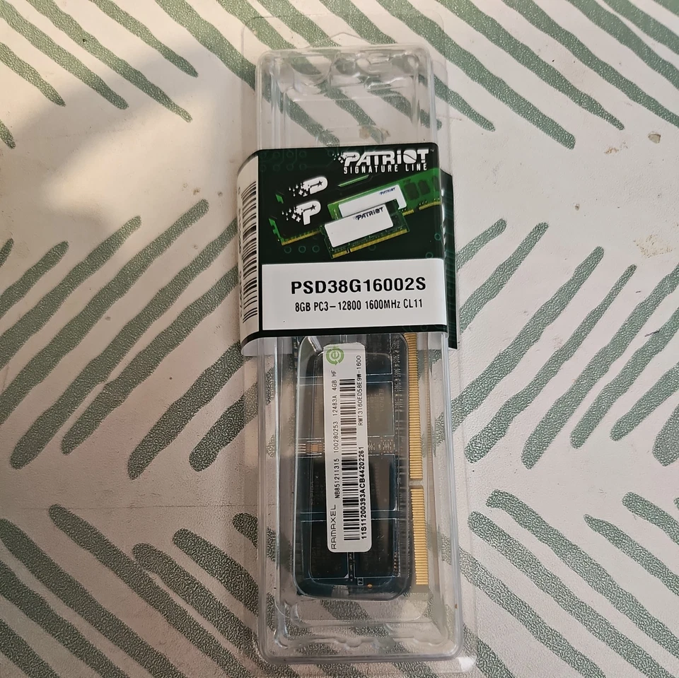 8GB DDR3L 1600MHz SO-DIMM Low Voltage Laptop RAM Patriot PC3-12800  2x 4GB - Image 3 of 4