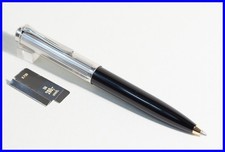 1990s Pelikan K730 Stylo à Bille en Noir & 925 Argent Avec Or Forme de Pointe