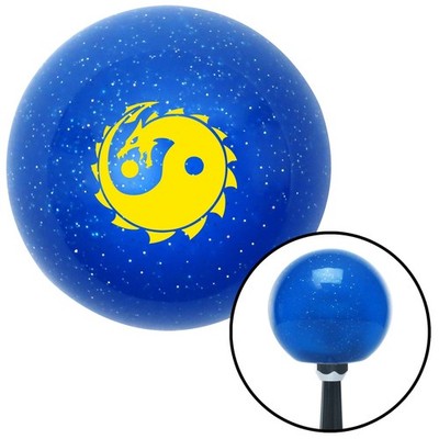 Yellow Yin Yang Dragon Blue Metal Flake Shift Knob w/ M16x1.5 Insert Shifter