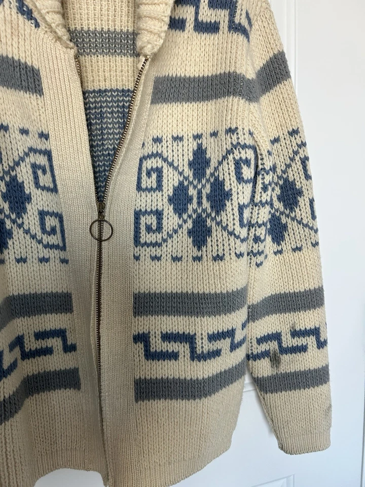 VTG 70s Pendleton Wool Cowichan Sweater High Grade Western S - Image 3 of 4