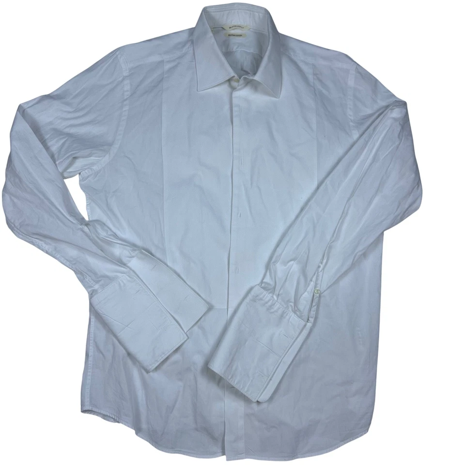 Suitsupply White Tuxedo Shirt Egyptian Cotton Slim Fit 17.5 44 French Cuffs - Image 2 of 4