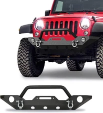 RYNOSKIN Front Bumper for 07-18 Jeep Wrangler JK 18-25 JL Excl. Rubicon