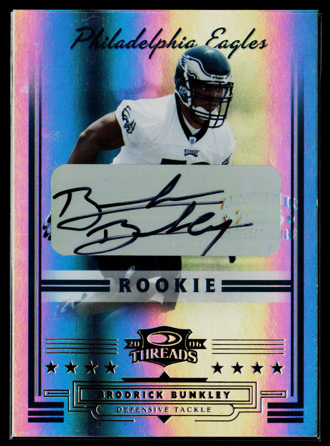 Brodrick Bunkley Donruss Threads #188 Autograph