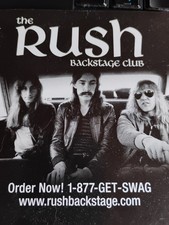 Catálogo impreso de club backstage RUSH color de 9 páginas con toma de cubierta única, como nuevo-