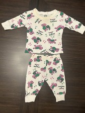 Vintage 1993 Barney Baby Bop Pajamas PJS made in USA Lyons Group Rare Sz 12 Mo